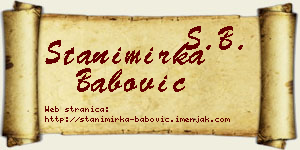 Stanimirka Babović vizit kartica